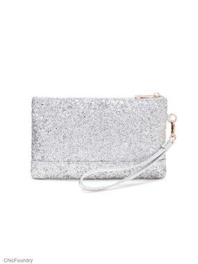 Glitter Evening Clutch Purse Bride Wedding Bling Handbag Wristlet